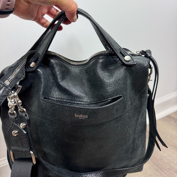 Botkier Logan Leather Hobo Purse Black Leather Crossbody Shoulder Bag - Picture 12 of 12